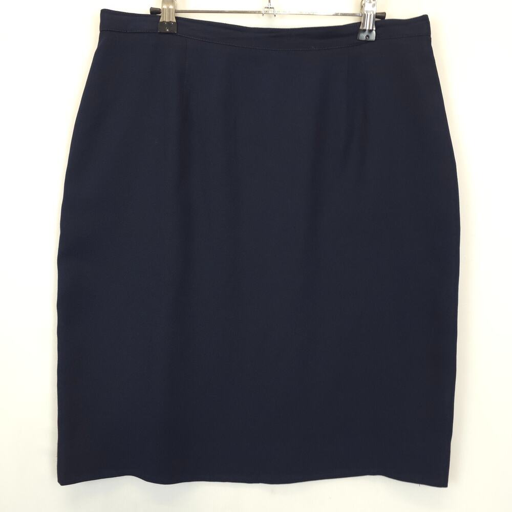 JH‎ Collectibles Pencil & Straight Skirt Womens 16 Navy Lined Slit Modern Fit